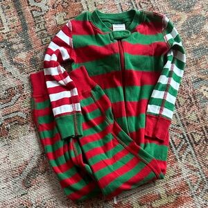 Hanna Andersson Green and Red Striped Onesie